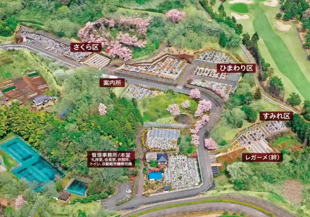 武蔵岡霊園(東京都町田市) 案内イラスト図
